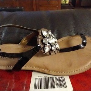 New Guess black sandals with jewels size 7.5